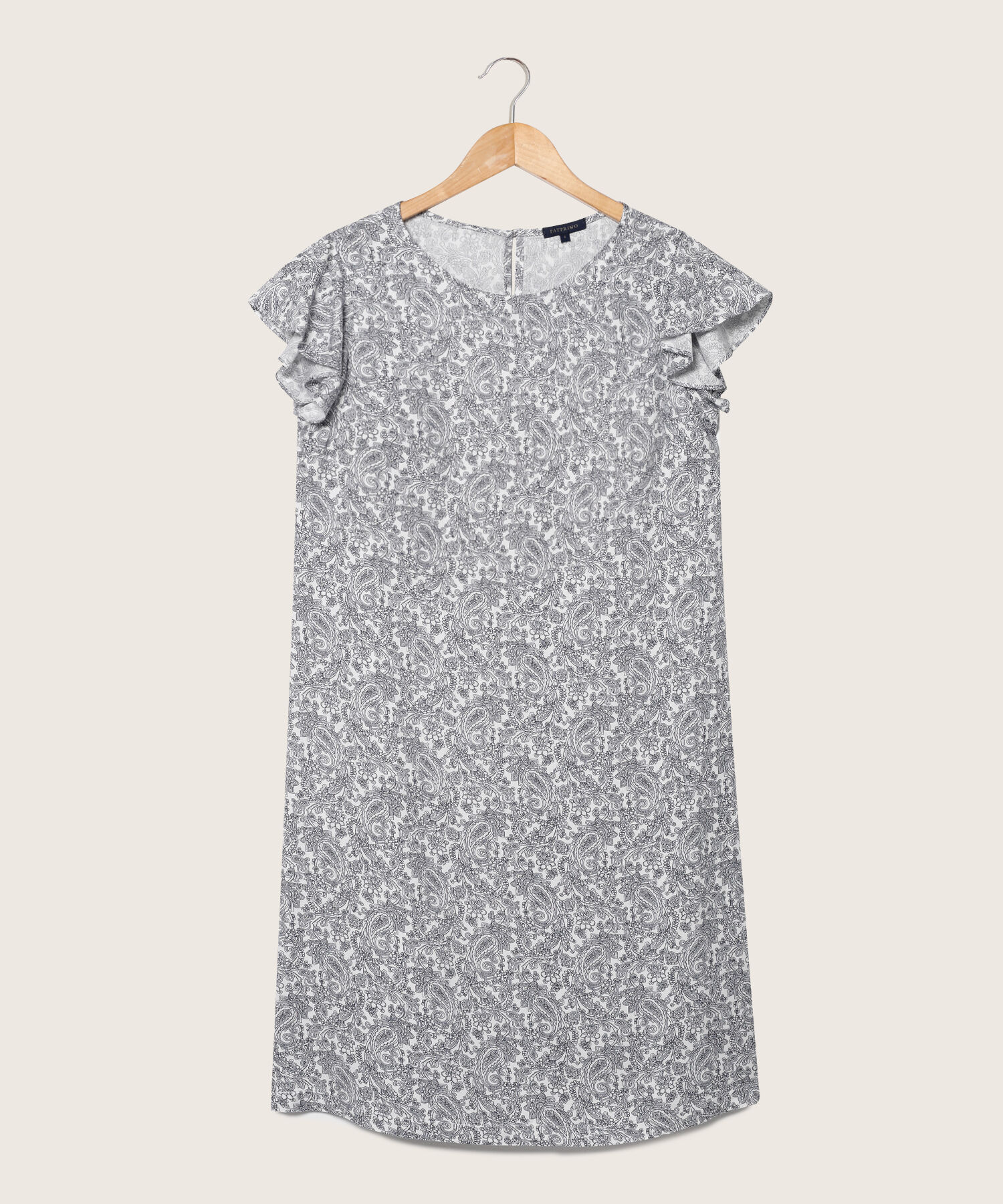 Vestido Estampado Manga Corta Con Vuelo