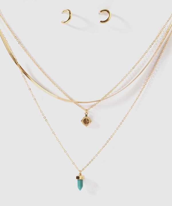 Set de Collares y Aretes en Tonos 