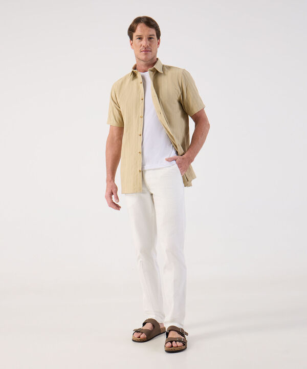 Pantalón Casual de Lino para Hombre con Textura image number null