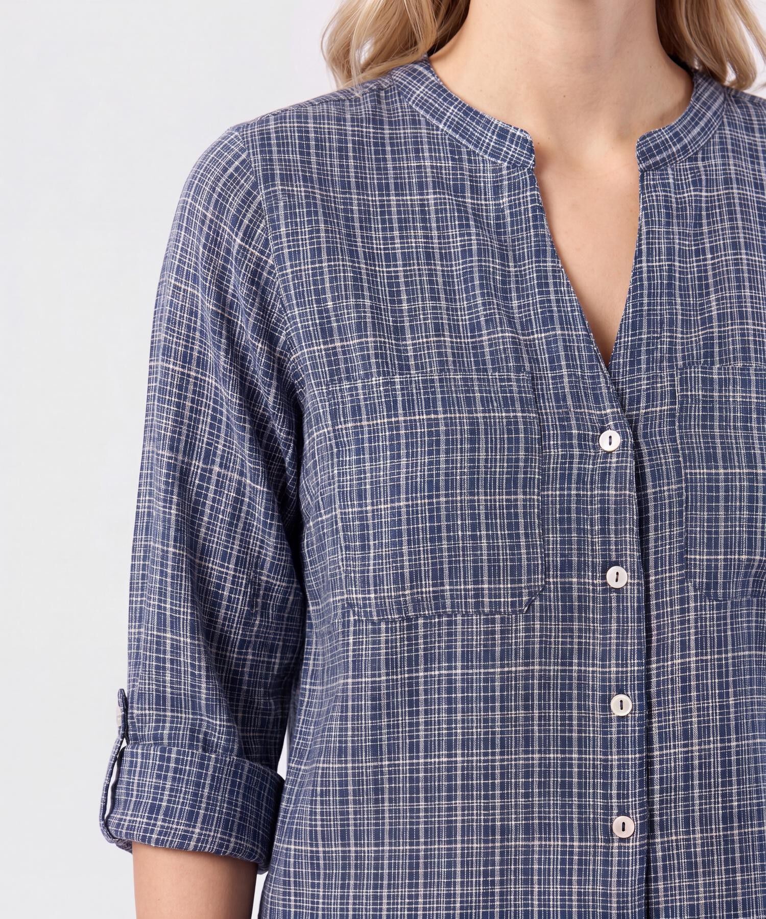 Blusa Cuello V Manga Larga Para Mujer