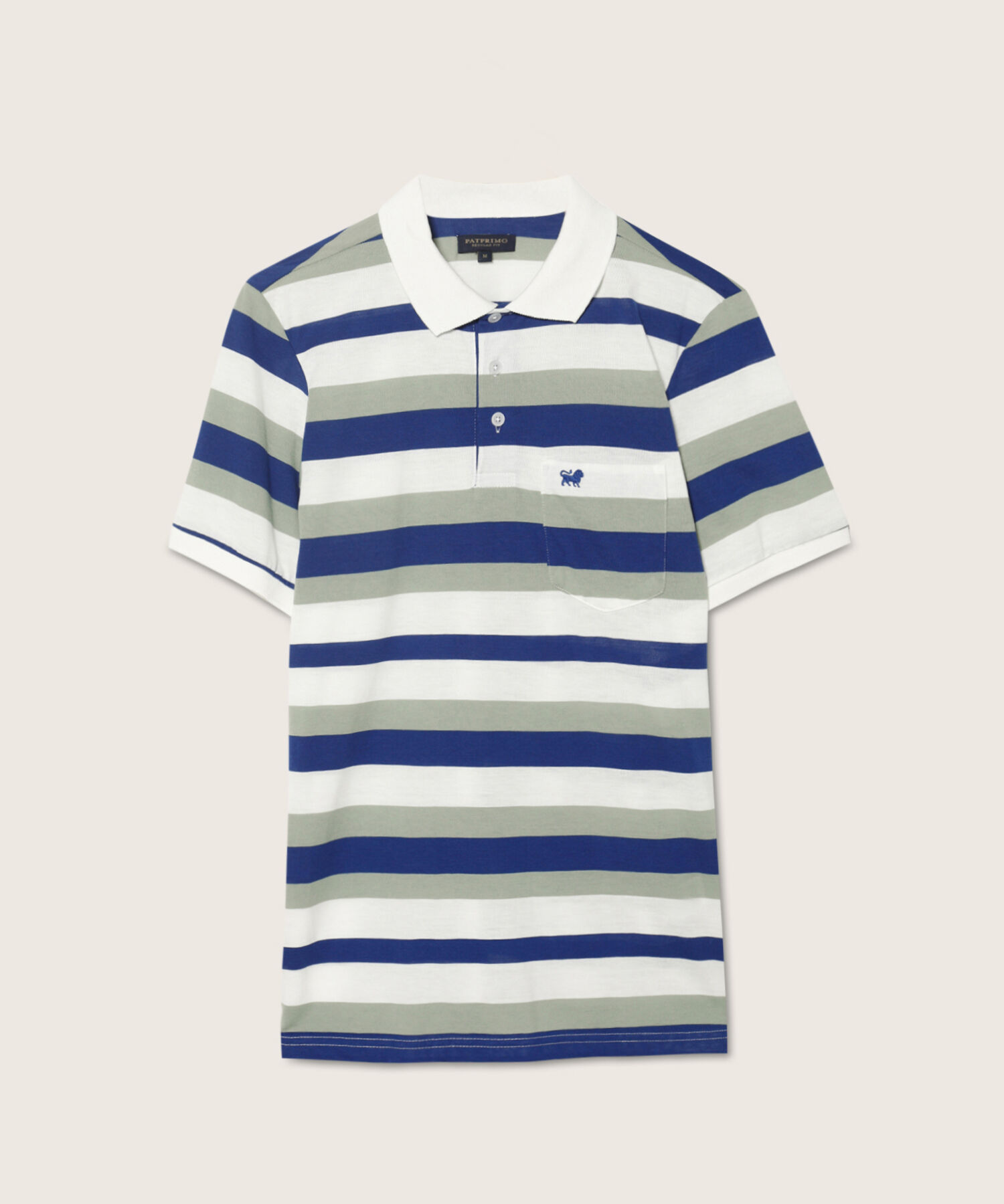 Polo Cuello Y Puños Tejidos Con Bolsillo, Jersey Preteñido, Silueta Regular Fit