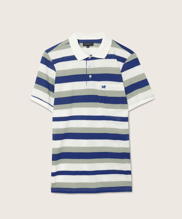 Polo Cuello Y Puños Tejidos Con Bolsillo, Jersey Preteñido, Silueta Regular Fit