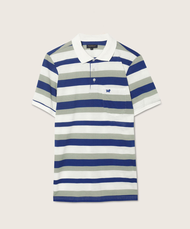 Polo Cuello Y Puños Tejidos Con Bolsillo, Jersey Preteñido, Silueta Regular Fit