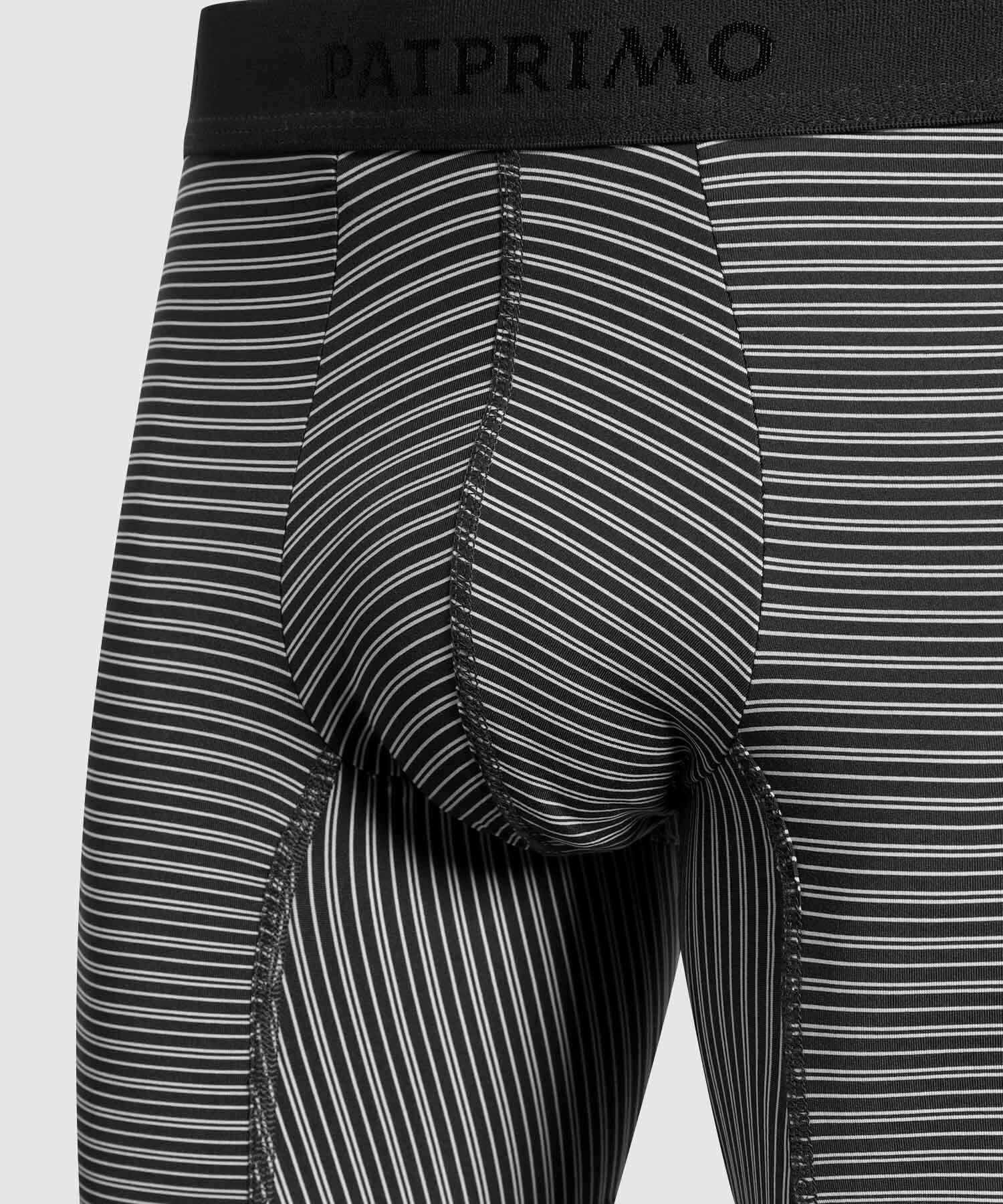 B&oacute;xer Medio Con Estampado De Rayas Horizontales Para Hombre