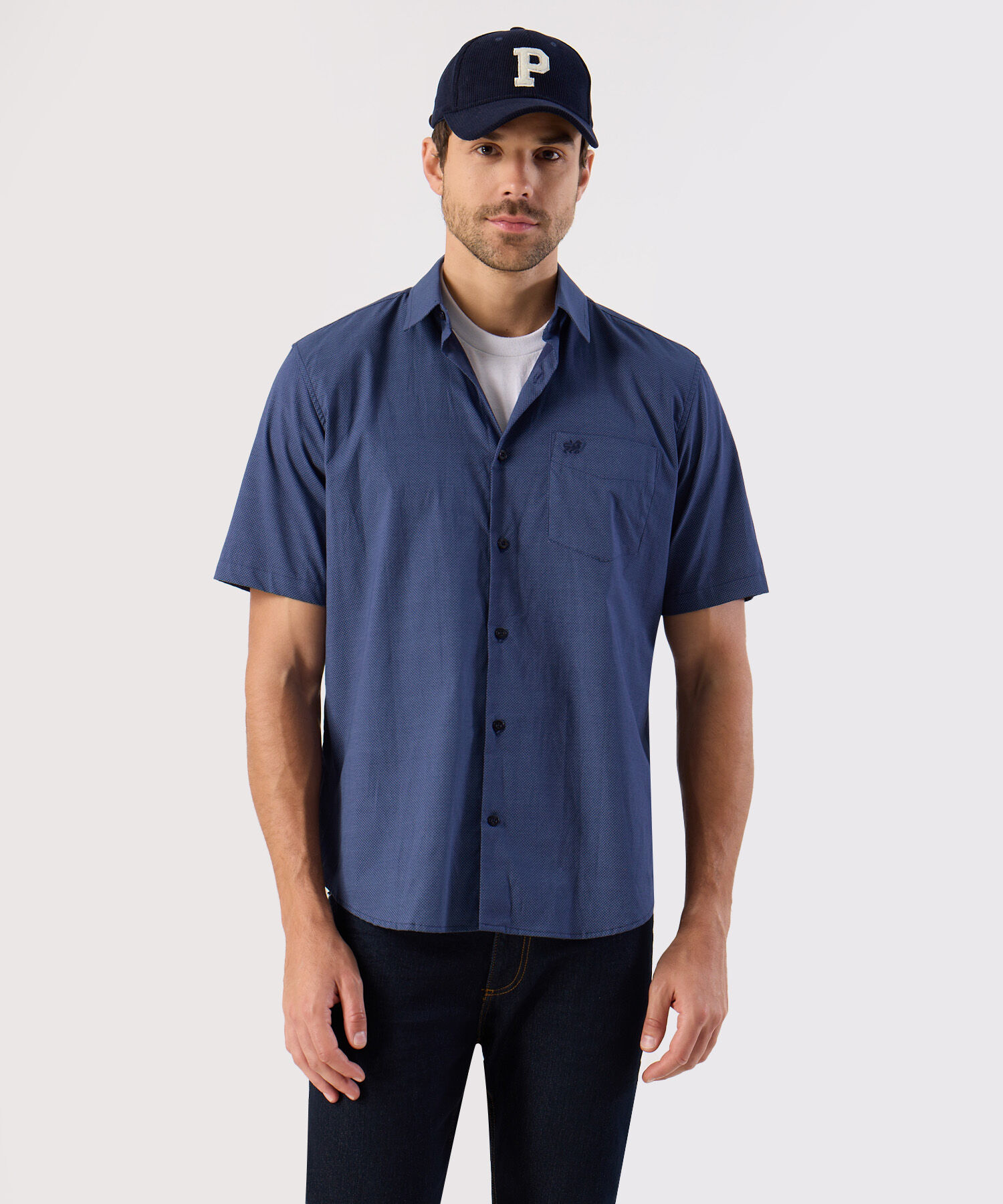 Camisa Casual Manga Corta Para Hombre