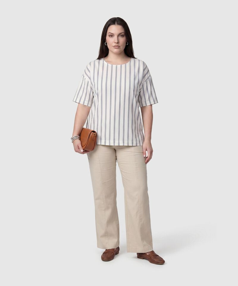Blusa De Rayas Cuello Redondo Mujer Curvy
