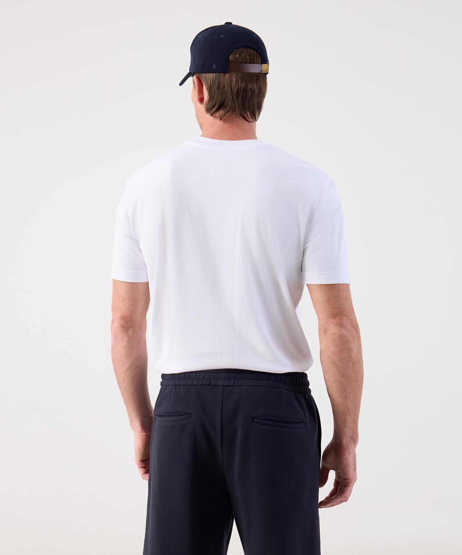 Camiseta de Algodón Esencial para Hombre Cuello Redondo