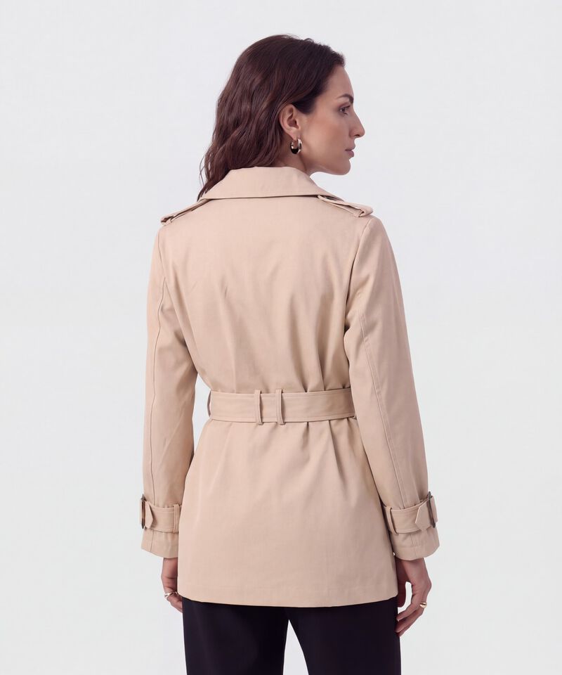 Chaqueta Trench Con Cintur&oacute;n Para Mujer