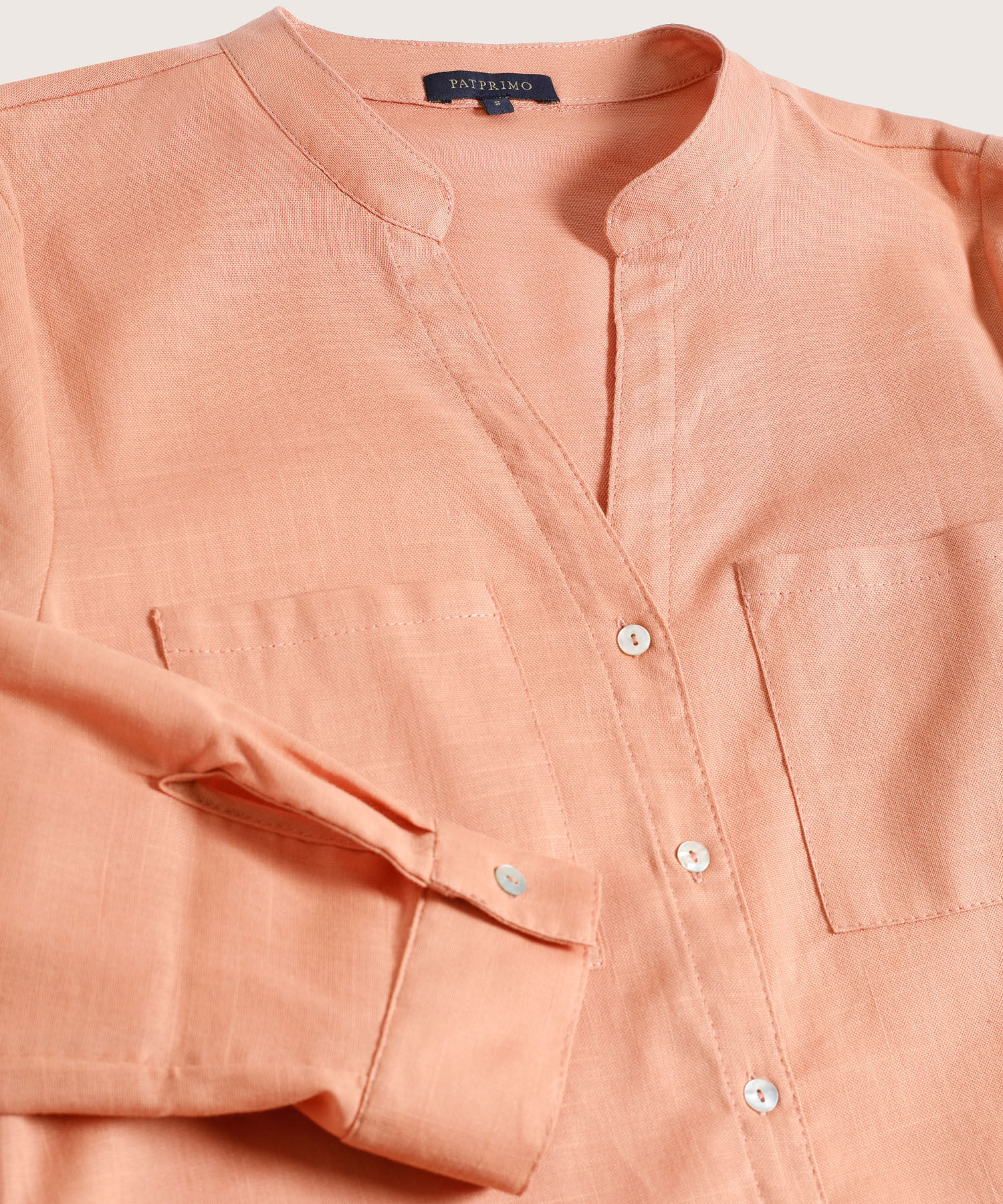 Blusa  Manga Larga Con Bolsillo