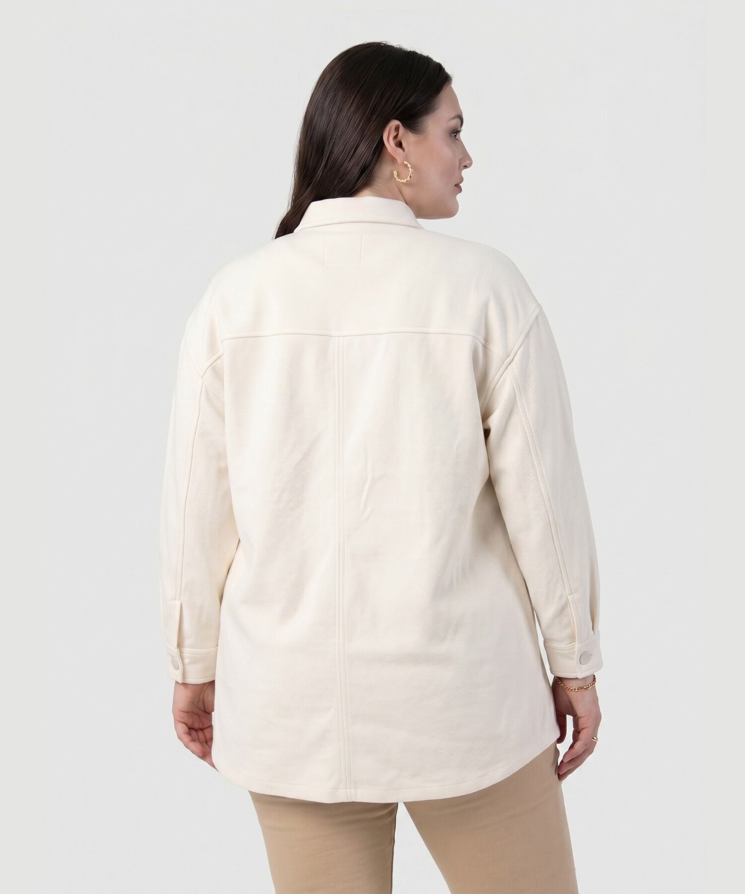 Chaqueta Tipo Sobrecamisa Con Bolsillos Mujer Curvy