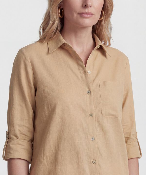 Camisa Con Manga Remangable Para Mujer