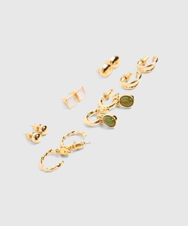 Set Aretes x6 con Dijes para Mujer