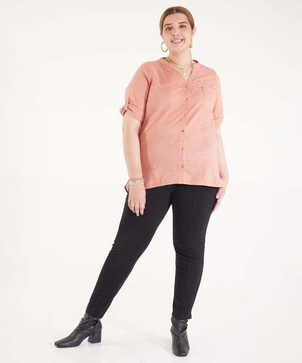Leggings Con Vena En Delantero Unicolor image number null