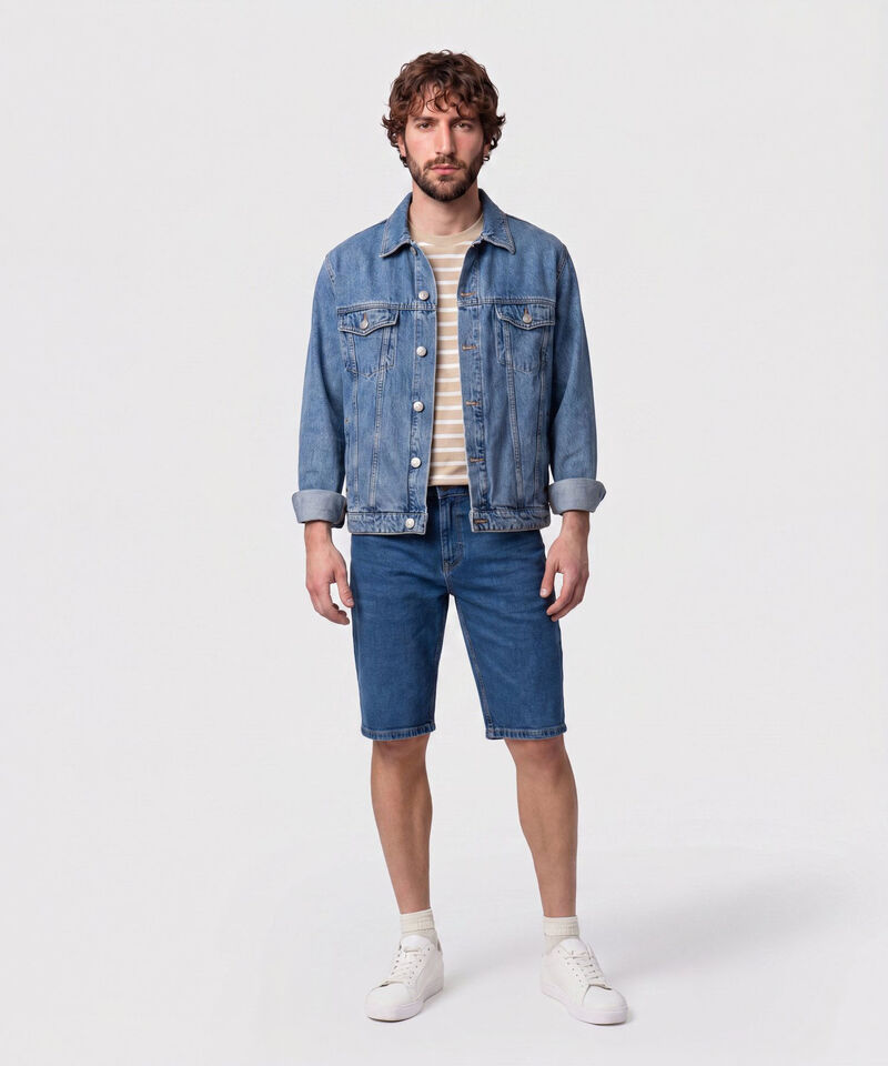 Chaqueta Denim Con Botones Hombre
