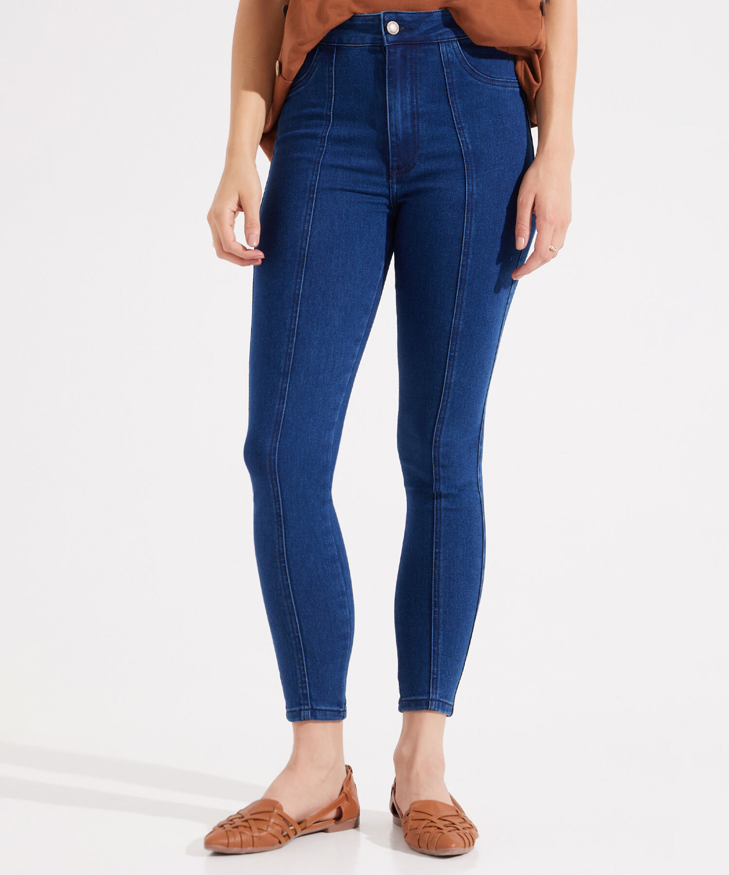 Jeggings Tiro Alto Tono Azul