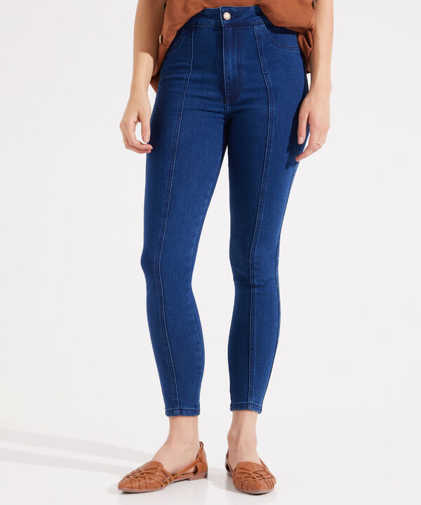 Jeggings Tiro Alto Tono Azul image number null