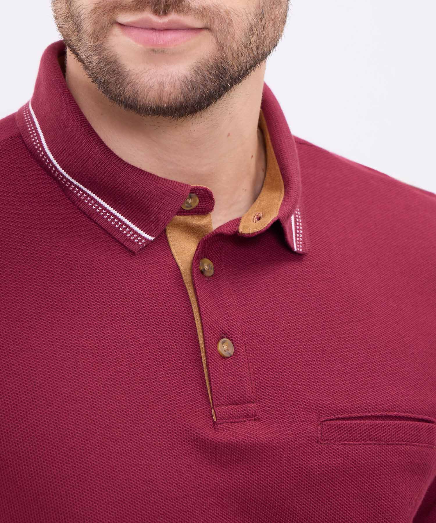 Polo Unicolor Para Hombre
