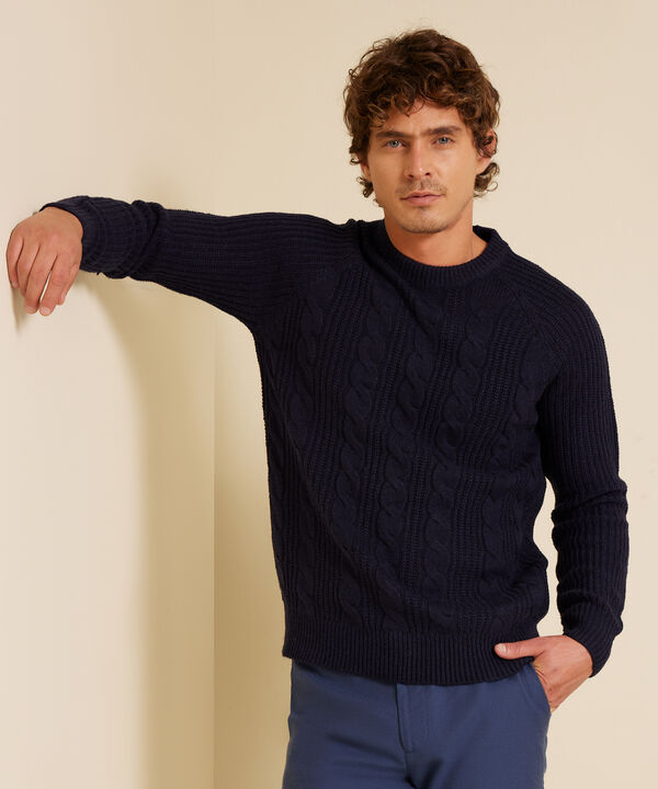 Saco Cuello Redondo Con Frente Trenzado