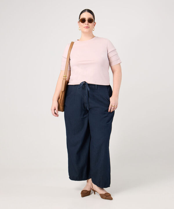 Camiseta Con Detalle En Mangas Para Mujer Curvy