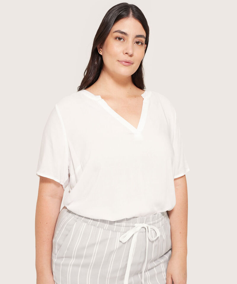 Blusa Manga Corta Escote En V