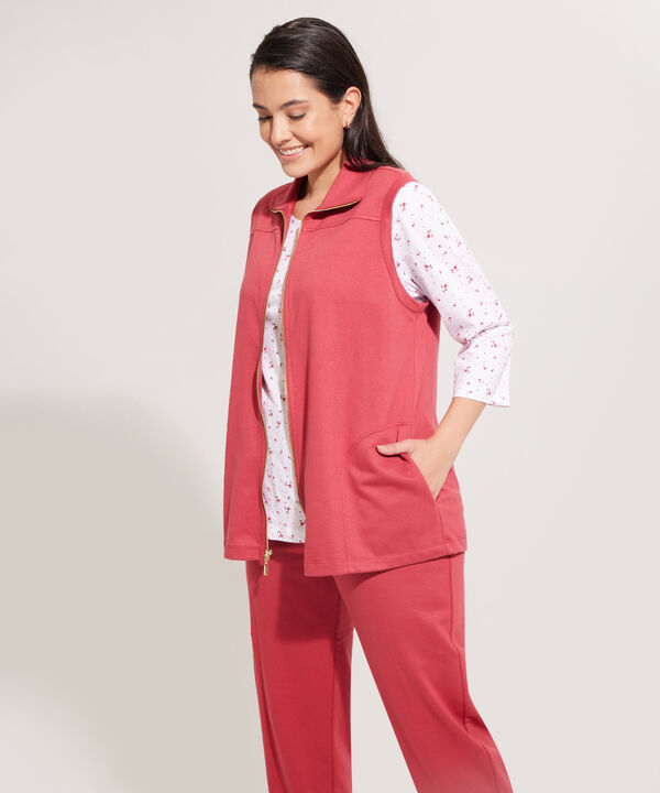 Sudadera Unicolor Con Bolsillos En Chaleco Camiseta Estampada