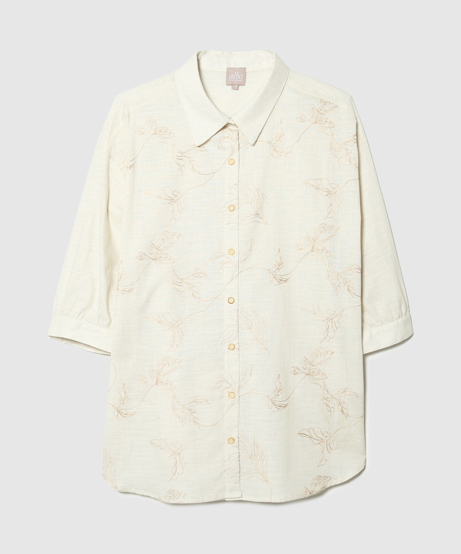 Camisa Manga 3/4 Con Bordado En Frente