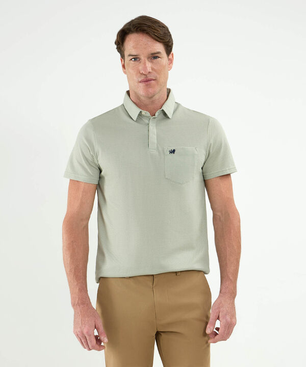 Polo Cuello Máquina Con Bolsillo Y Botonadura Oculta Para Hombre image number null