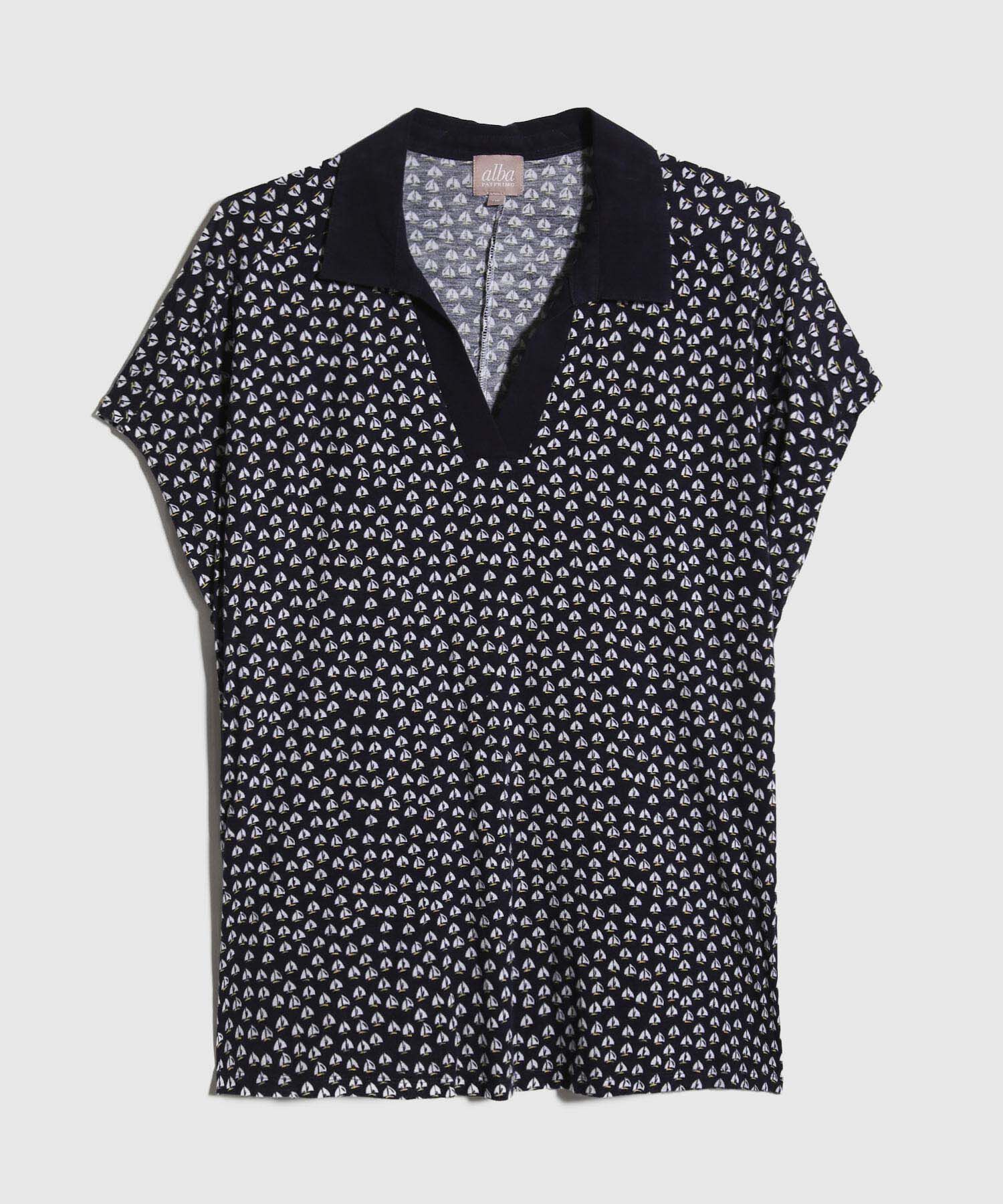 Polo Estampada Manga Corta Corrida