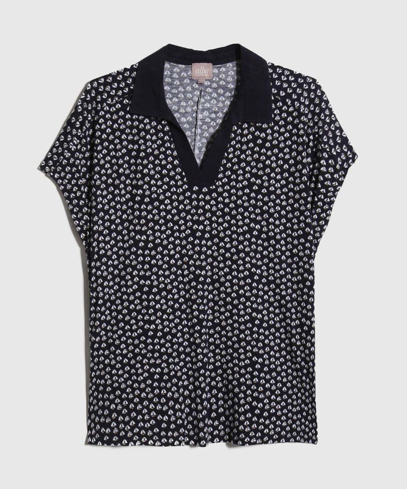 Polo Estampada Manga Corta Corrida