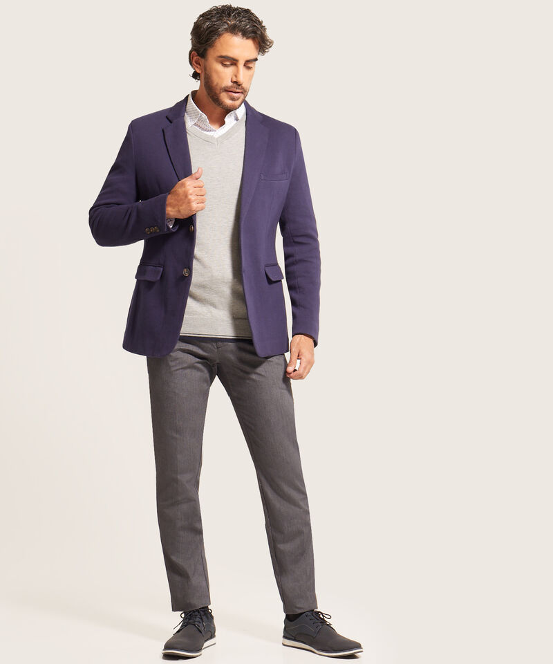 Saco Cuello V Con Coderas Tejidas