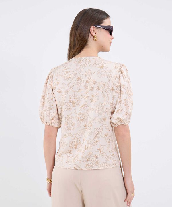 Blusa Estampada Cuello V