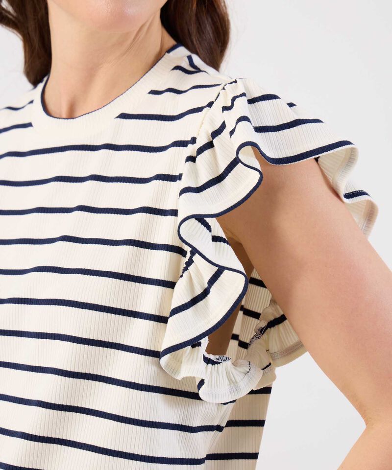 Camiseta Con Boleros En Mangas Para Mujer