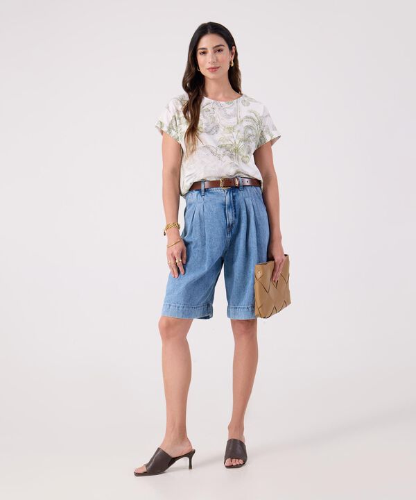 Blusa Estampada Cuello Redondo  image number null