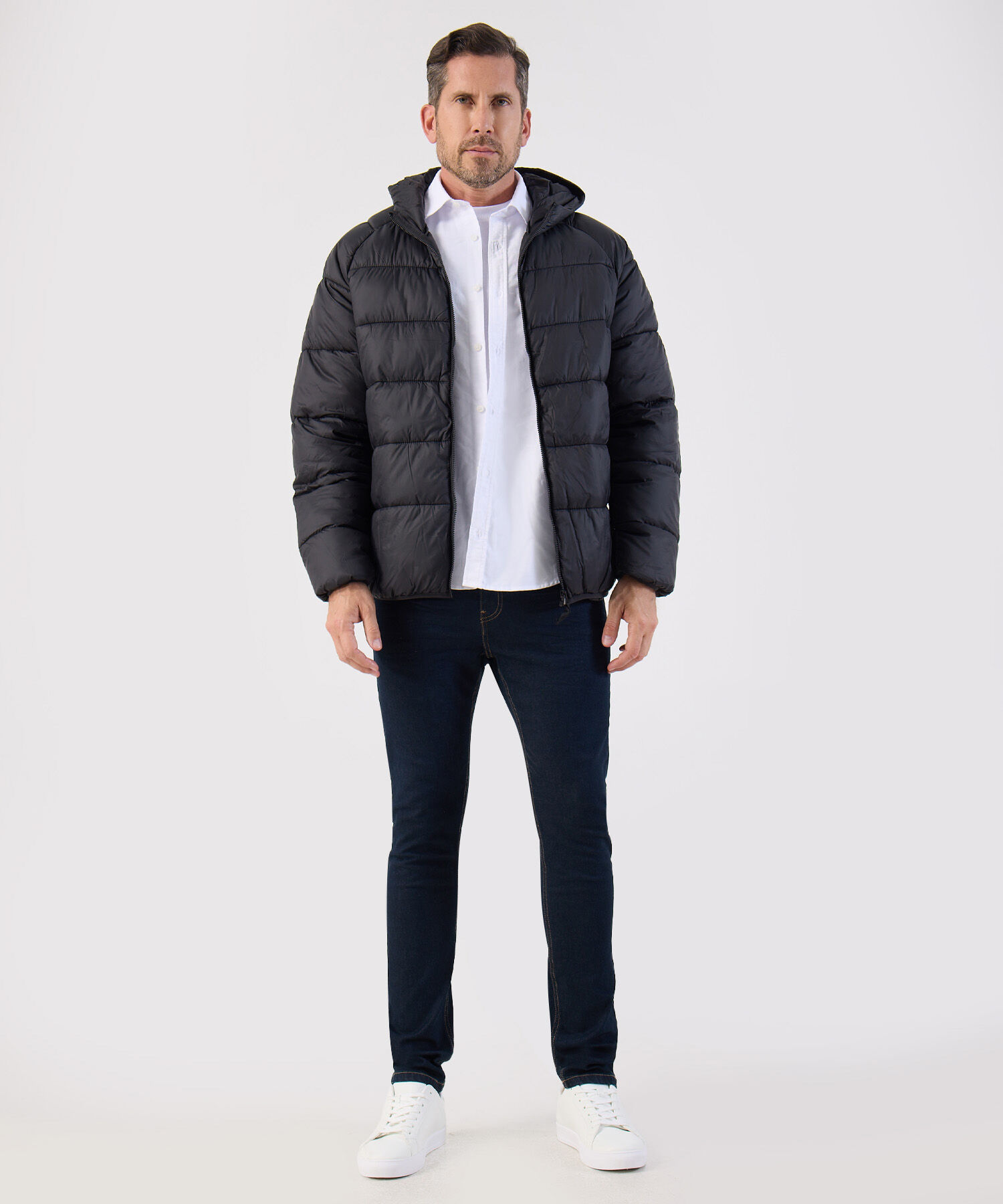 Chaqueta Acolchada Con Capota Para Hombre