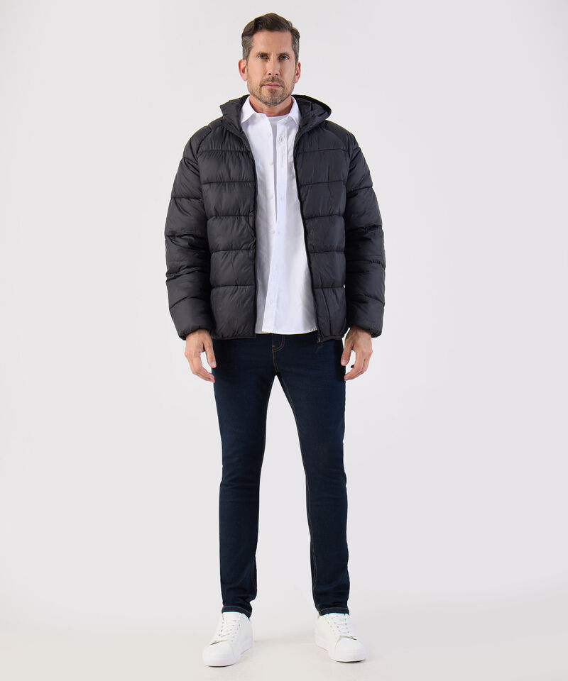 Chaqueta Acolchada Con Capota Para Hombre