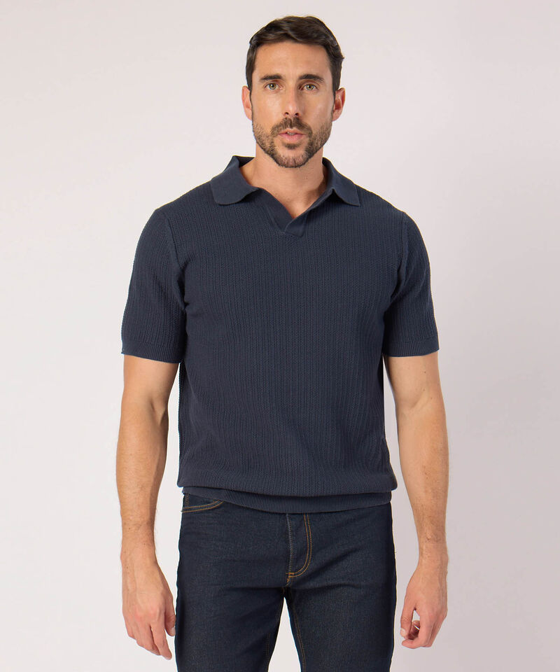 Polo Con Textura Unicolor 