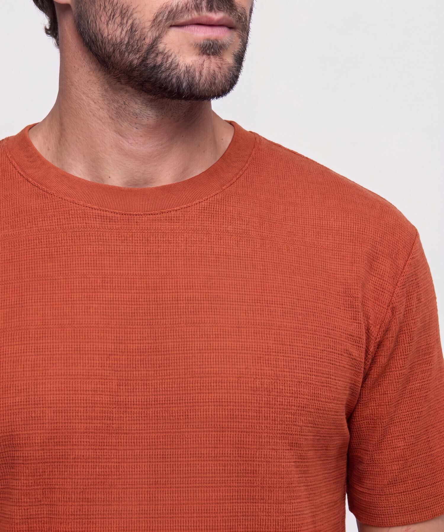 Camiseta Texturizada Cuello Redondo Hombre
