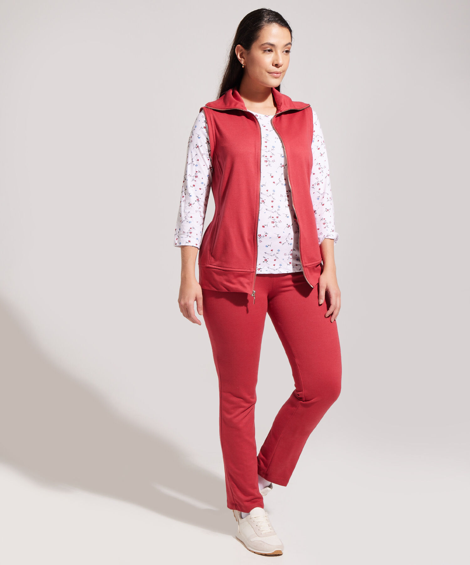Sudadera Tres Piezas Con Bolsillos Laterales En Chaleco Camiseta Estampada