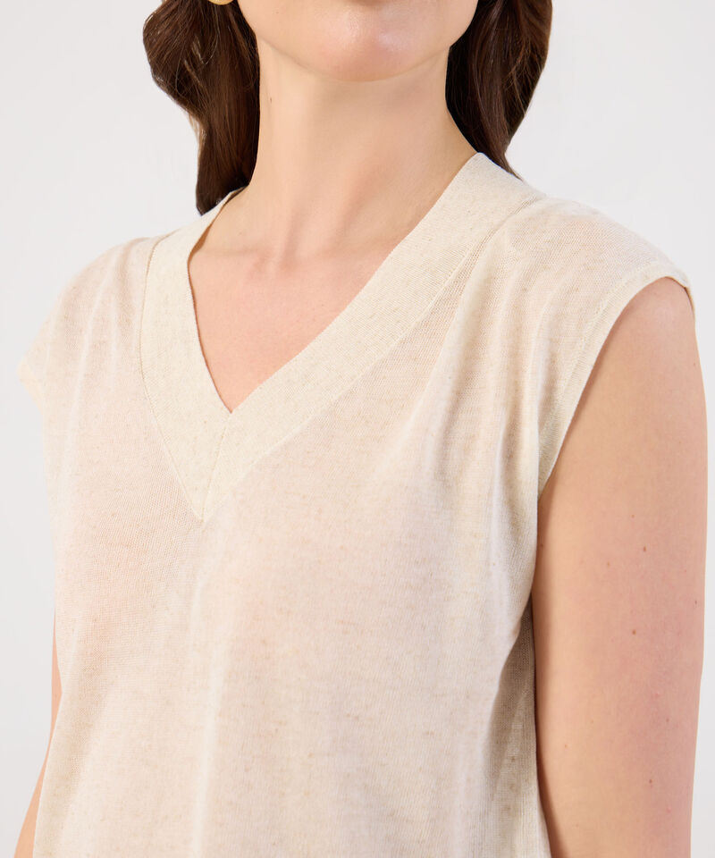 Chaleco Tejido Escote en V para Mujer