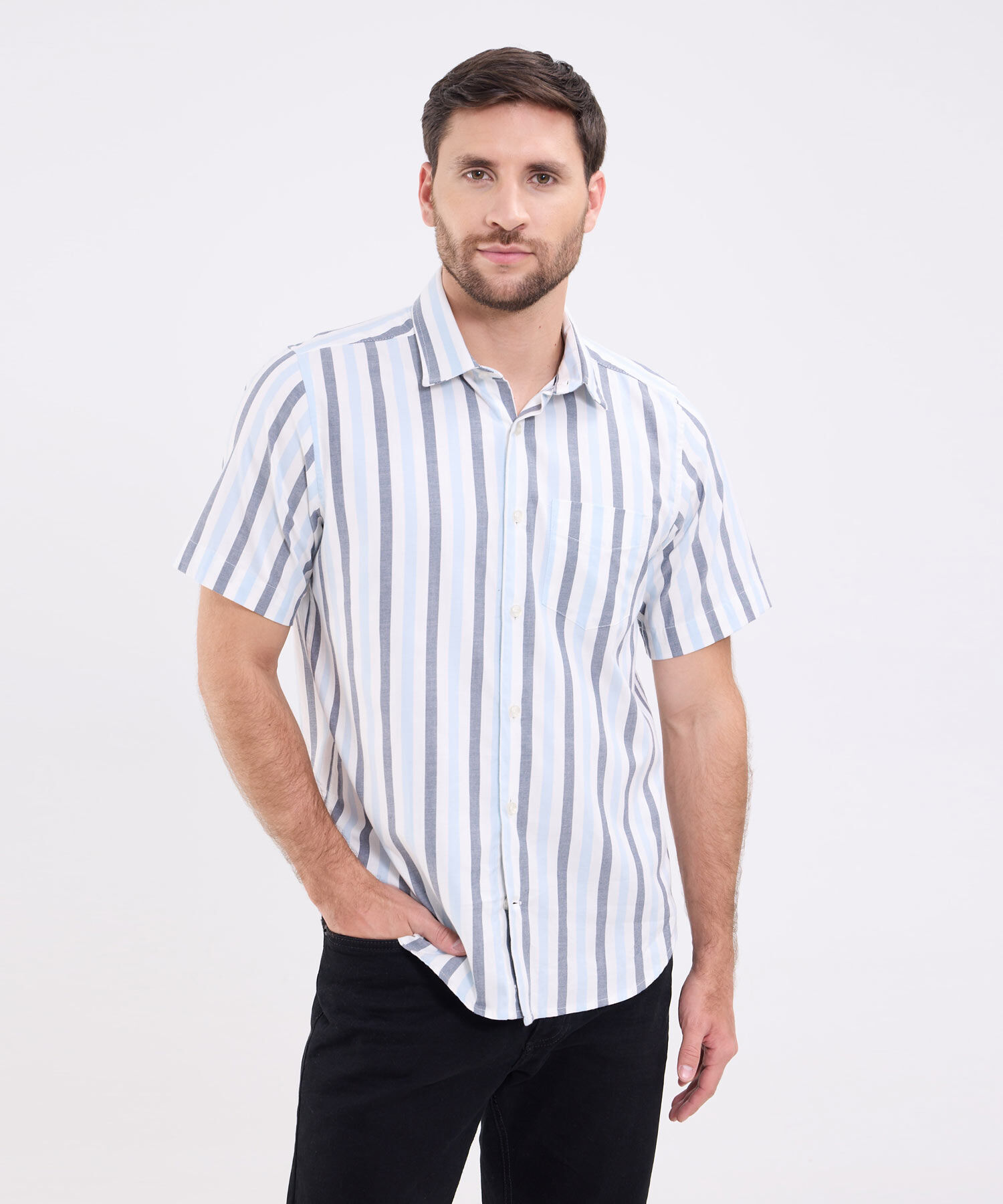 Camisa A Rayas Para Hombre