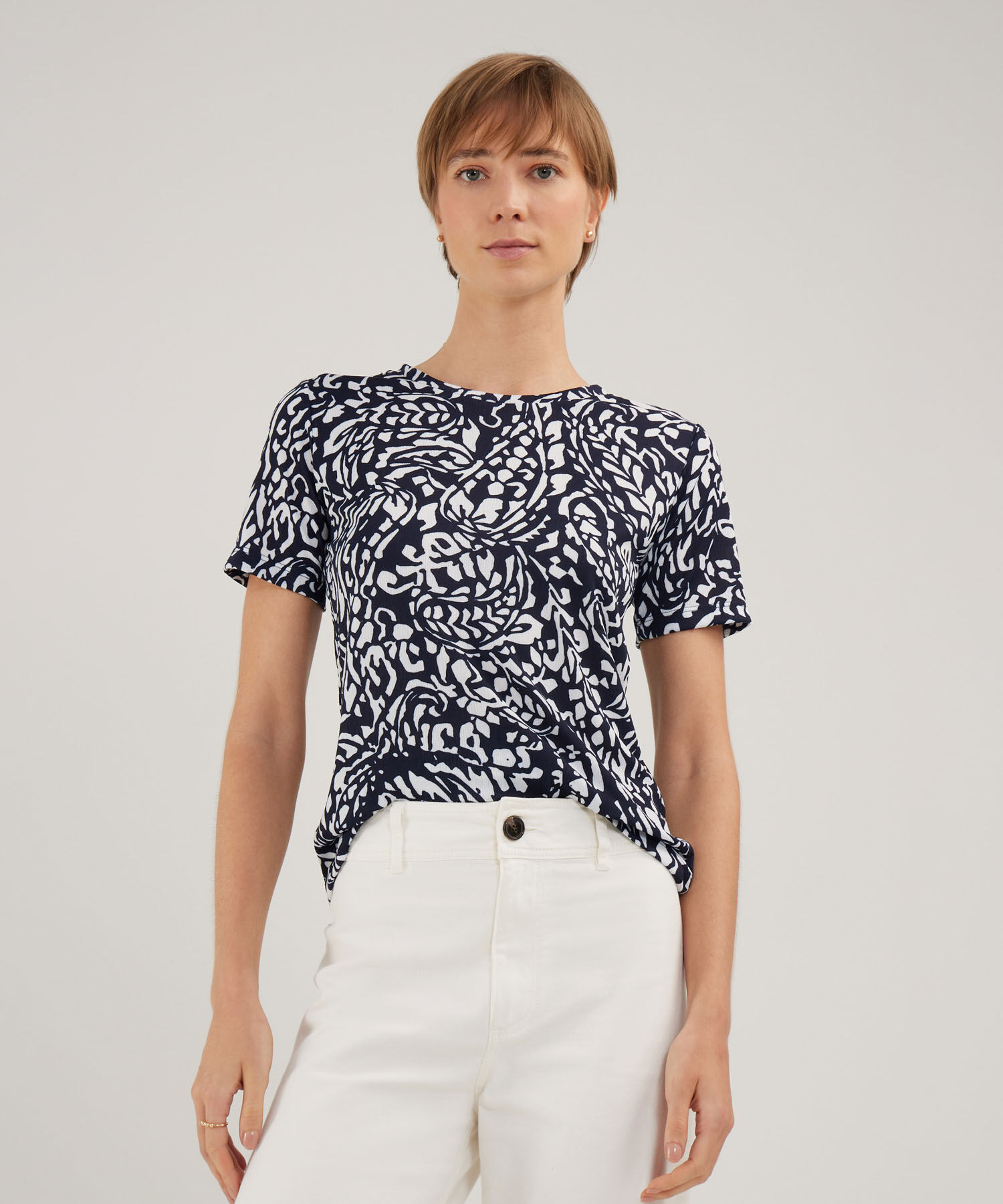 Camiseta Manga Corta Cuello Redondo Estampada