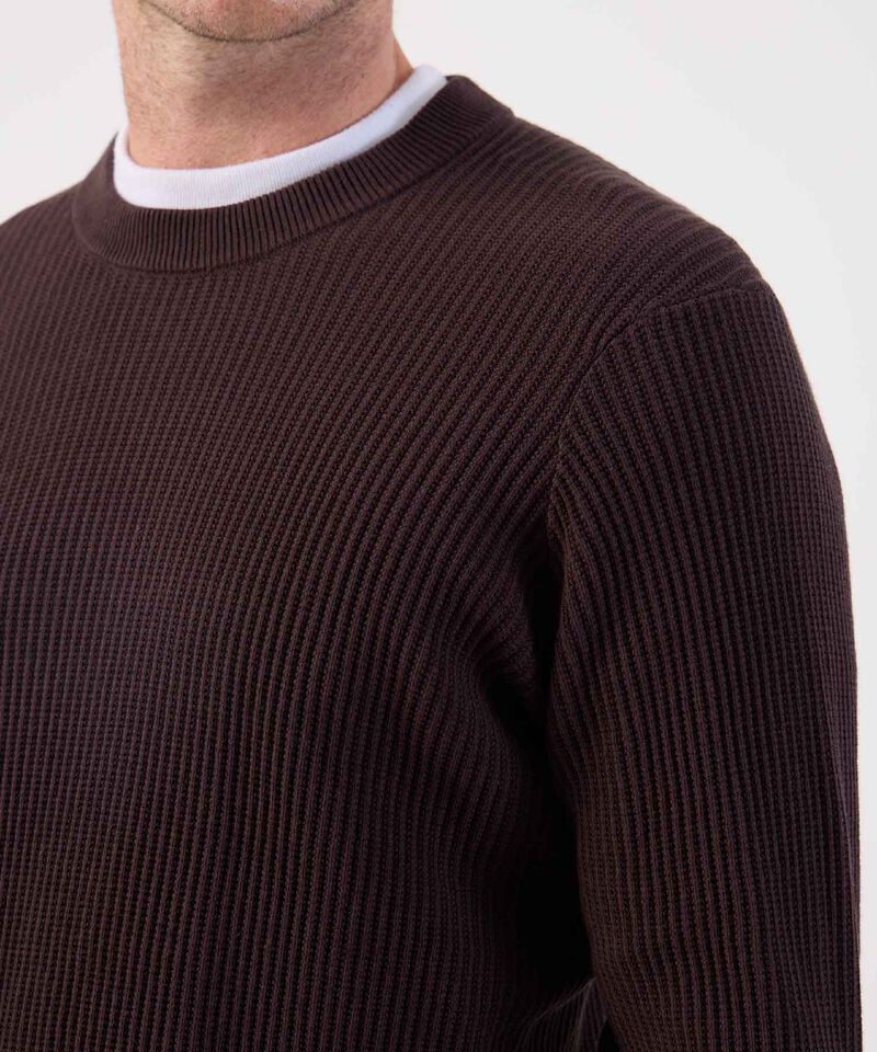 Buzo de Tejido Acanalado Cuello Redondo Para Hombre