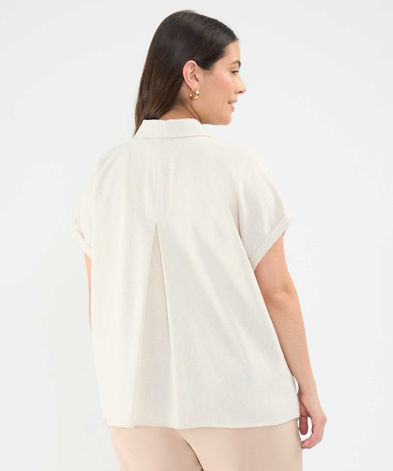 Camisa en Efecto Lino