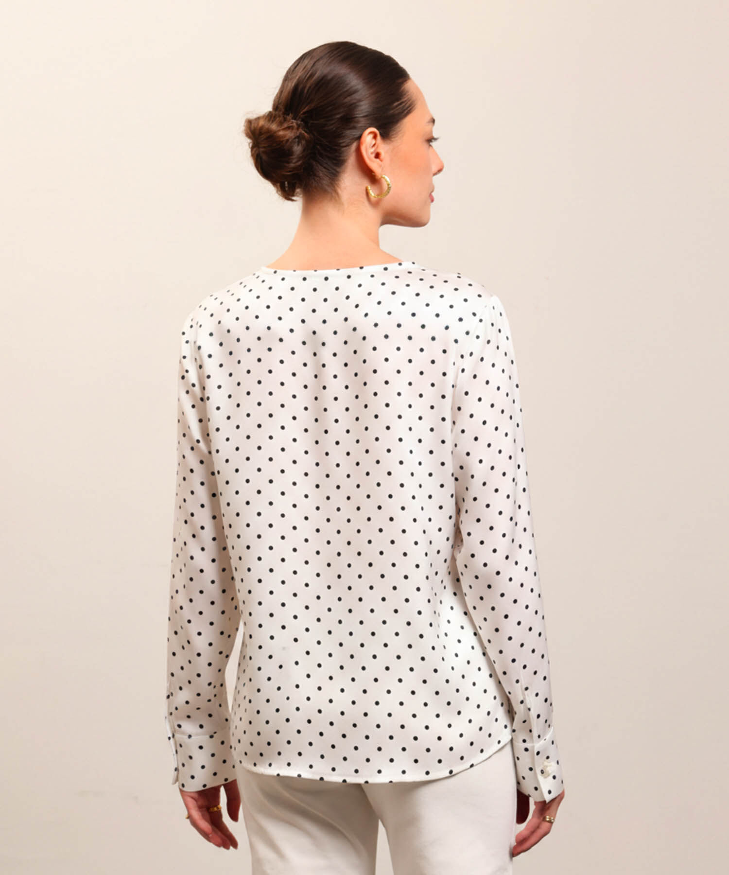 Blusa Estampada Con Cuello En V Para Mujer