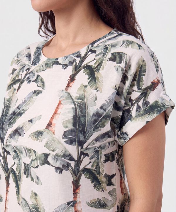 Blusa Manga Dobladillada Para Mujer