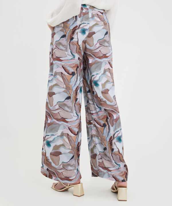 Pantalón Estampado Fluido Bota Amplia