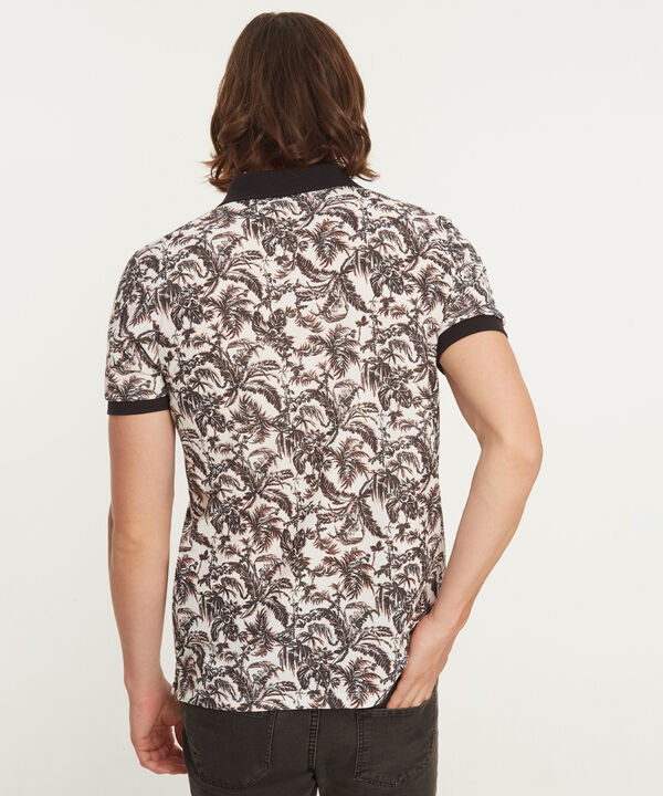 Polo Estampado, Cuello Y Puños Tejidos