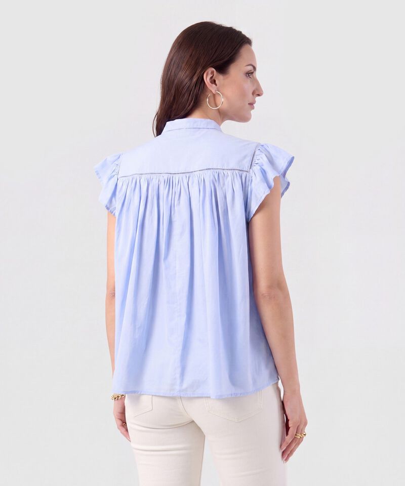 Blusa Cuello Alto con Vuelos Mujer