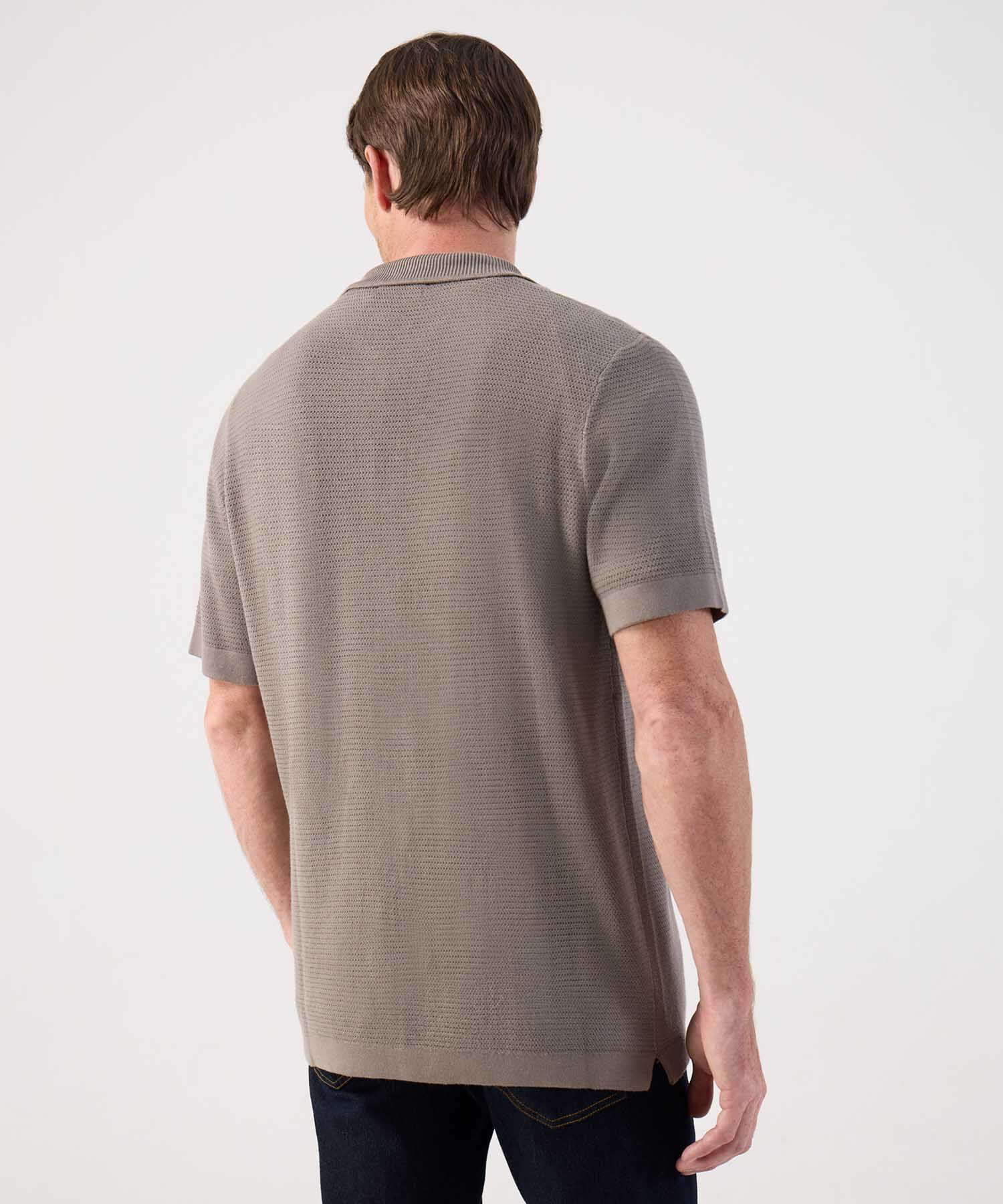 Polo Abotonado de Tejido Texturizado Para Hombre