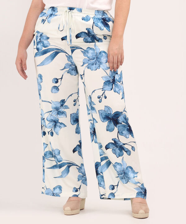 Pantalón Estampado Con Pretina Encauchada image number null